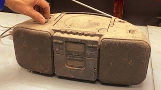 Restoration 1950s SONY Sound System and Speakers // Restore Stereo Radio Cassette CD Player