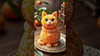 Amazing Art | Make Art with orange fruit| Make cats Art #shorts #shortsfeed