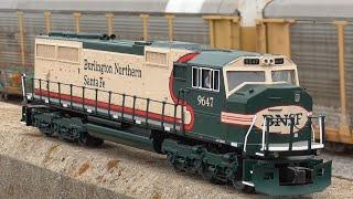 MTH Premier BNSF 9647 "Vomitbonnet" SD70MAC with Proto Sound 1 Production Sample Review