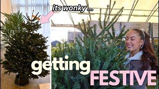 buying my first REAL christmas tree for my new LONDON Flat!!