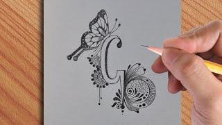 How to make tattoo of G letter tattoo design for girls with pencil || best drawing tattoo