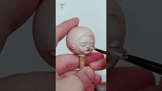 Polymer clay art doll tutorial | head sculpting and painting