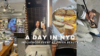 day in my life in NYC: solo trip to the city, going to a fresh beauty influencer event, NYC bagels