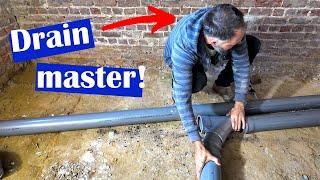 DIY challenges: connecting SEWAGE PIPES / Renovating an ABANDONED farm in Belgium