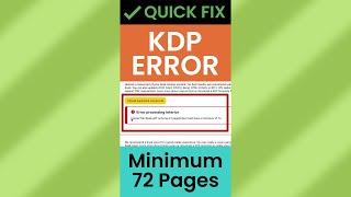 Fix KDP Error - Minimum 72 Pages