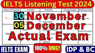 IELTS LISTENING TEST 23 NOVEMBER & 30 NOVEMBER 2024 WITH ANSWERS | IELTS LISTENING | IDP & BC