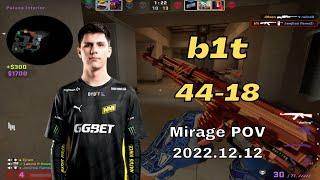 b1t 44Kills Mirage POV @ MESL ELITE DIVISION 2022.12.12 - CSGO POV