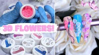 3D CARVING GEL REVIEW + SWATCHES| 4D CARVING GEL| HOW TO 3D FLOWER NAIL DESIGN| NAIL ART TUTORIAL