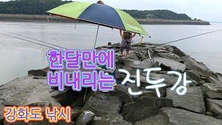 [강화도낚시]숭어낚시/한달만에 강화도에 비가 내려요.와~시원하다.fishing