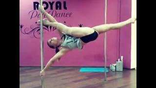 Выход в шпагат с флага, Выповская Марина, Кировоград,ROYAL POLE DANCE