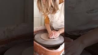 How I throw ceramic plates on the wheel #pottery #handmadeceramics