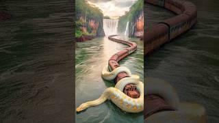 Nature Exploration | Travel Discovered | Train vs Python #shorts #amazon #river