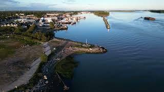 Aerial View for Garry Point Park & Richmond Fishman's Wharf BC Canada