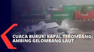 Cuaca Buruk Terjang Larantuka, Gelombang Laut Ombang-ambingkan Kapal