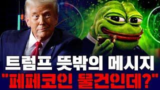 트럼프, 뜻밖의 메시지…“페페코인 물건인데?”