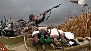 All Drake MIXED BAG Limit in Rain (Canvasback, Mallards, and More)! | SOLO Kayak Duck Hunt