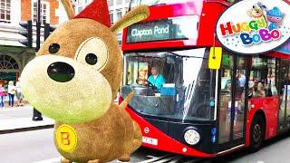 Wheels On The Bus | 3D Animation And London Bus Live Footage | Nursery Rhymes | By HuggyBoBo