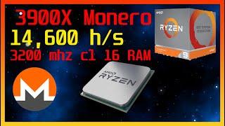 CPU Mining 3900x 14600 H/S On Random X Monero