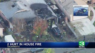 A good Samaritan jumped in to help during a two-alarm fire at a Sacramento home, fire crews say