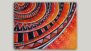 Abstract Acrylic Painting Sun Doodle and Dot Art