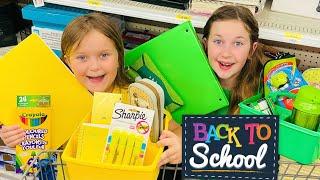 GREEN and YELLOW Back To School Challenge with Sisters Play