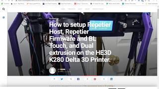 How to setup Repetier - Firmware - BL-Touch and Dual extrusion on the HE3D K280 Delta 3D Printer