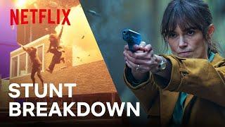 Black Doves - Jumping Out of a Burning Building Stunt Breakdown | Netflix