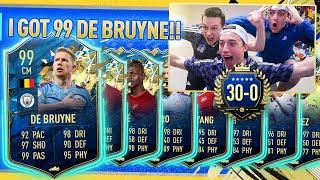 I PACKED 99 TOTS DE BRUYNE!! 30-0 TOP 100 PREM FUT CHAMPS TOTS REWARDS W/HASHTAG HARRY! FIFA 20 UT!