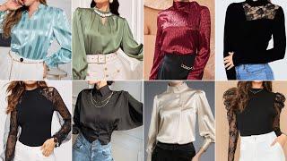 Silk & net fabric stylish top designs | latest blouses tops designs 2023 | Hira Karamat Vlog