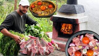 Winter Traditional Shalgam Gosht !! HANDI DUM SHORBA in Wood Fire Oven II with SUBTITLES II ASMR I