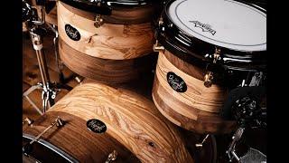 Olive and walnut - Tony Steel drumkit