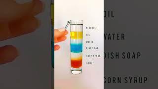 Different Densities of immiscible liquids | Solubility #ViralShorts