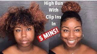 Easy High Bun With Clip In Extensions | 5 Minute Hairstyle