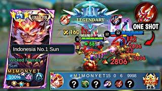 SUN 15 KILS TANPA MATI MENIT 5 LEGENDARY | BUILD SUN TERSAKIT 2025 | MOBILE LEGENDS