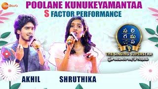 Akhil & Shrutika - Poolane Kunukeyamantaa Performance | SaReGaMaPa-TheSingingSuperstar | Zee Telugu