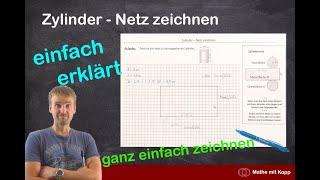 Zylinder - Zylindernetz zeichnen | Mathe mit Kopp