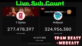 LIVE: MrBeast Vs T Series Sub Count Battle 2024