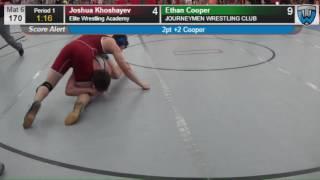 398 Cadet 170 Joshua Khoshayev Elite Wrestling Academy vs Ethan Cooper JOURNEYMEN WRESTLING CLUB 407