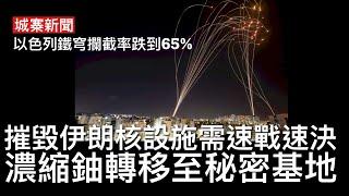 城寨新聞 II 20/6: 國際原子能機構無法證實已提煉濃縮鈾所在地 伊朗秘密轉移作核威嚇 以色列鐵窮攔截率由九成最新跌到65% 主要箭式飛彈庫存不足因此以色列需要速戰速決 拖延有利邪惡軸心聯盟