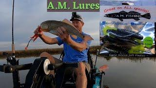 A.M. Lures Solid Redfish In The Marsh Kayak Fishing