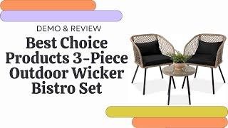 Review, Unboxing & Assembly of Best Choice Products 3-Piece Wicker Bistro Set in Black!