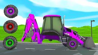 Correctly Correctly Guess The 4 JCB Tractor Excavator broken down Wheel Slide Game Truck