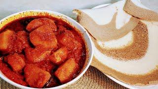 Itto Dinnicha/Mosee, Potato stew, Denich wot. Ethiopian food recipe, NYAATAA AADAA OROMOO