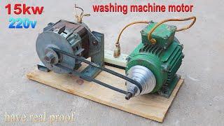 How to generate homemade infinite energy with a washing machine motor and an engine 