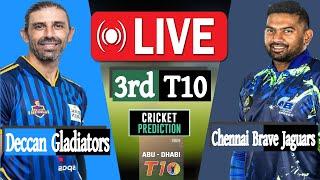 Abu Dhabi T10 2024 | T10 live cricket match today | Deccan Gladiators vs Chennai Brave 3rd Match