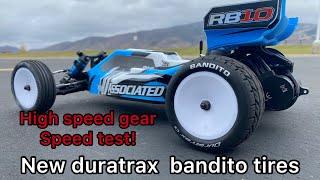 Team associated RB10 high speed gear test and duratrax tires !