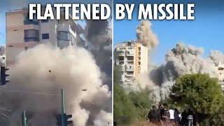 New video shows Lebanon tower block collapse after IDF airstrike as Israel shifts Hezbollah strategy