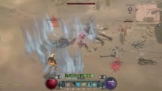 Diablo 4 Rogue PvP Level 100 Sorcerer, range battle between Rapid Fire arrows and Ice Shards