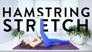 10 minute yoga hamstring stretch with strap