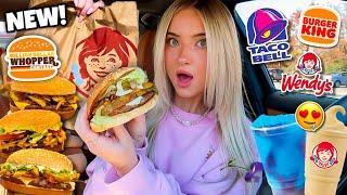 Eating NEW FAST FOOD MENU ITEMS For 24 HOURS!! (BK went hard)